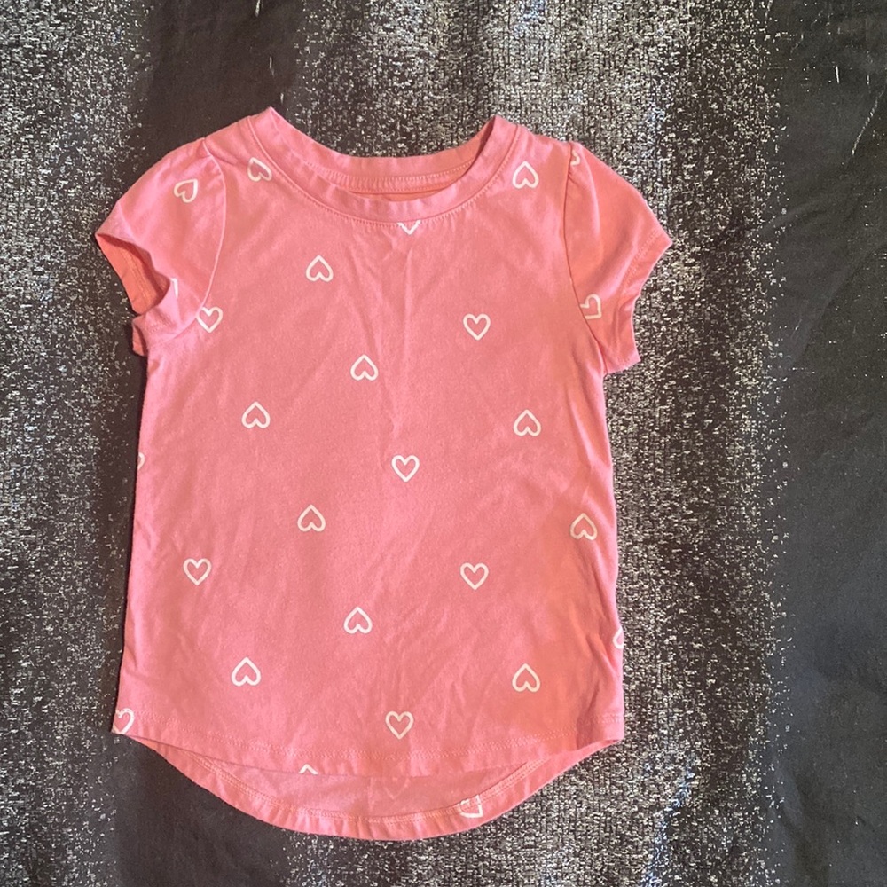 Toddlers shirt Pink with hearts perfect condition 3T Cat Jack brand